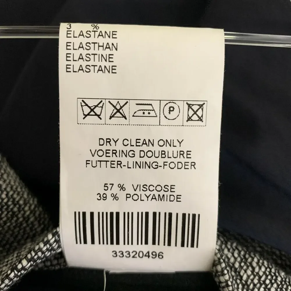 KLEIN EPSTEIN & PARKER Chest Size L Black White & Black Heather Wool Blend Coat